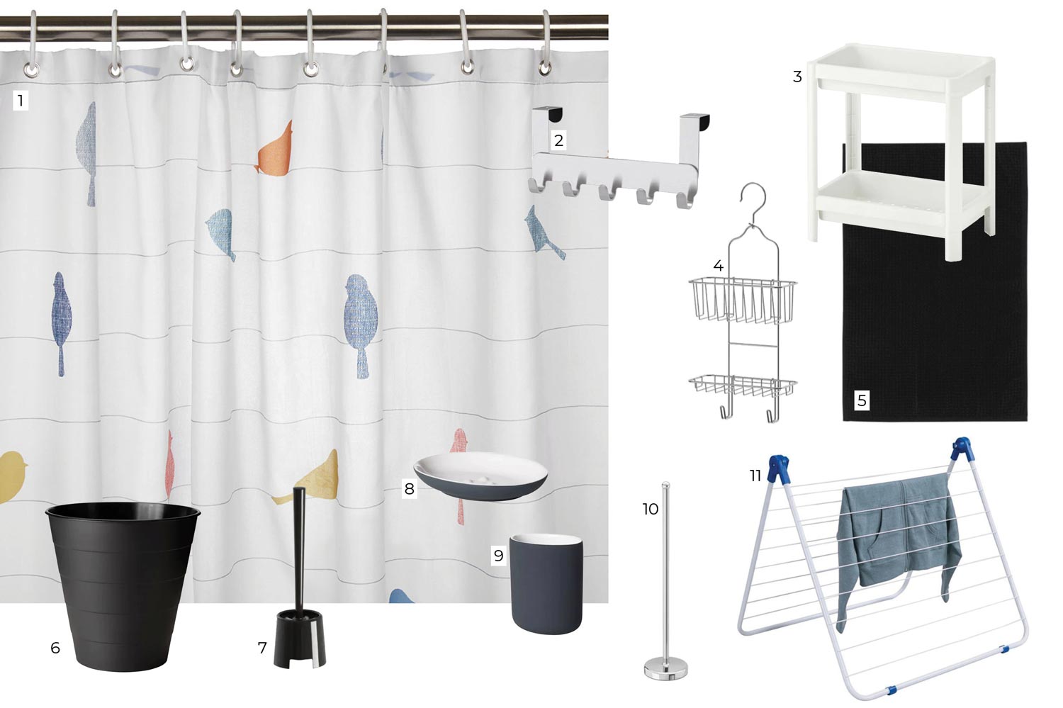 studio apartment bathroom tools