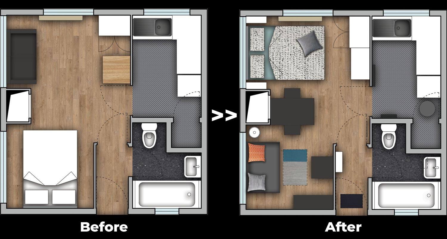 5 Studio apartment design tips on a budget | How I furnished mine with £500